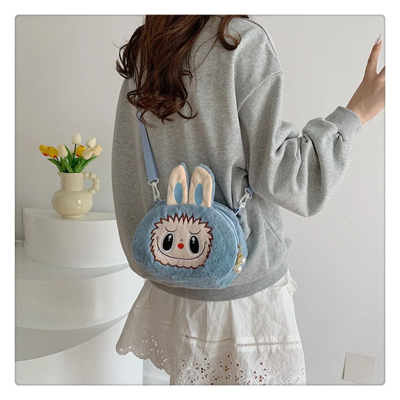 New Hot sale Labubu Plush Crossbody Bag Anime Cartoon Shoulder Bag Cute Outdoor Bag Casual Fashion Woman Bag Young Girl Gifts