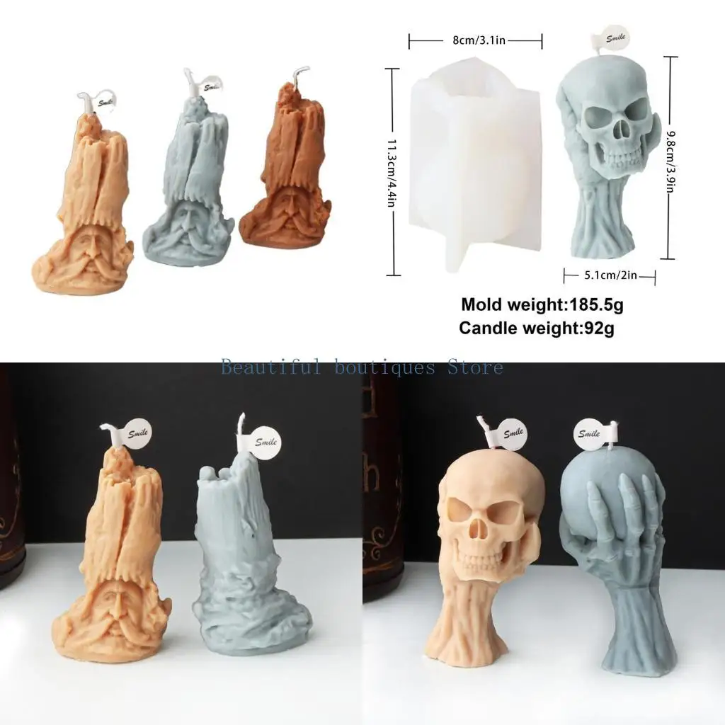 

U4LF Halloween Skull Shull Arated Cless Table Ornament Plasters Masting Tool