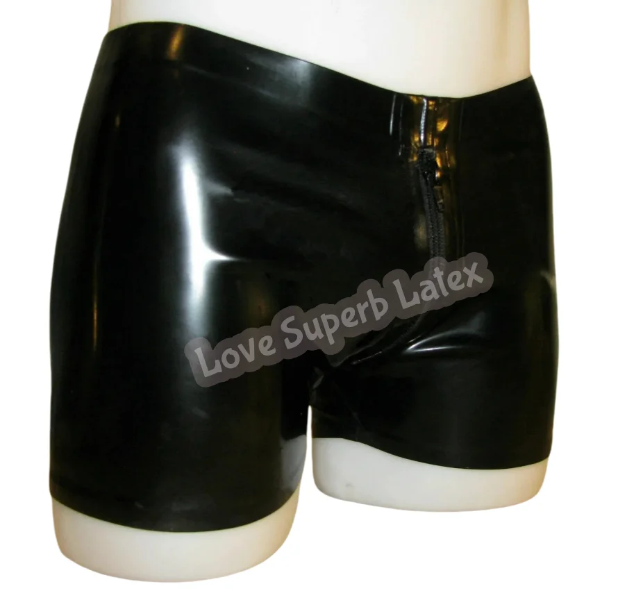 Calzoncillos de látex Natural, pantalones cortos ajustados de látex de goma para hombres con caderas abiertas, ropa interior de látex, pantalones cortos