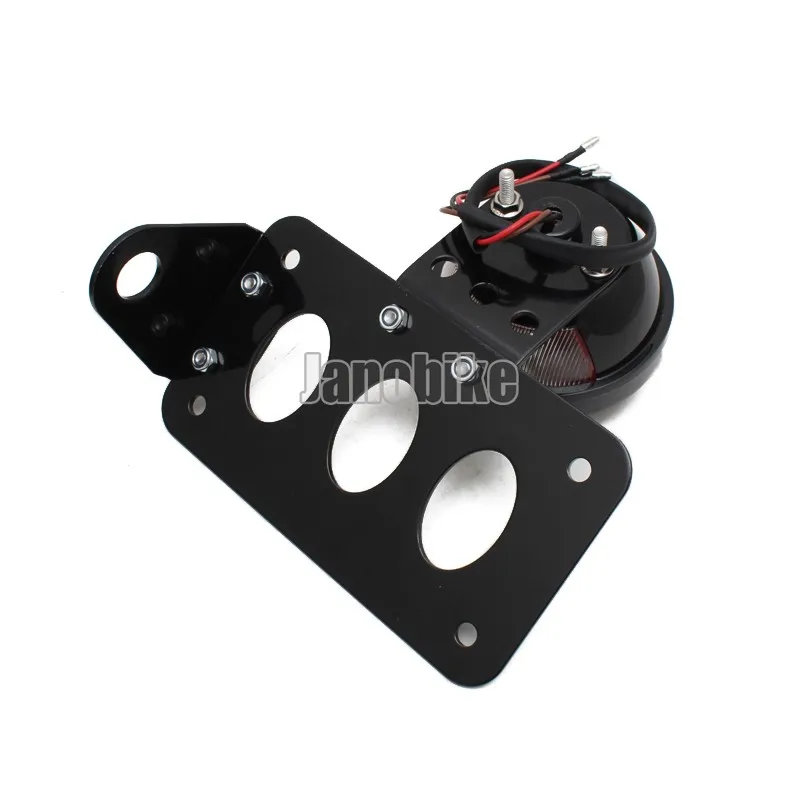 Soporte de placa de matrícula de luz trasera de motocicleta, montaje lateral, compatible con Harley Sportsters Bobber Honda Yamaha