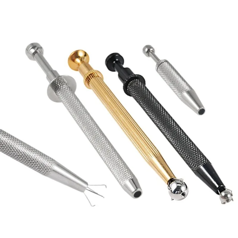 1Pc Surgical Steel Professional Push in Syringe Type Quad Prong Small Bead Holder Grab Ball Catcher Body Piercing Tool