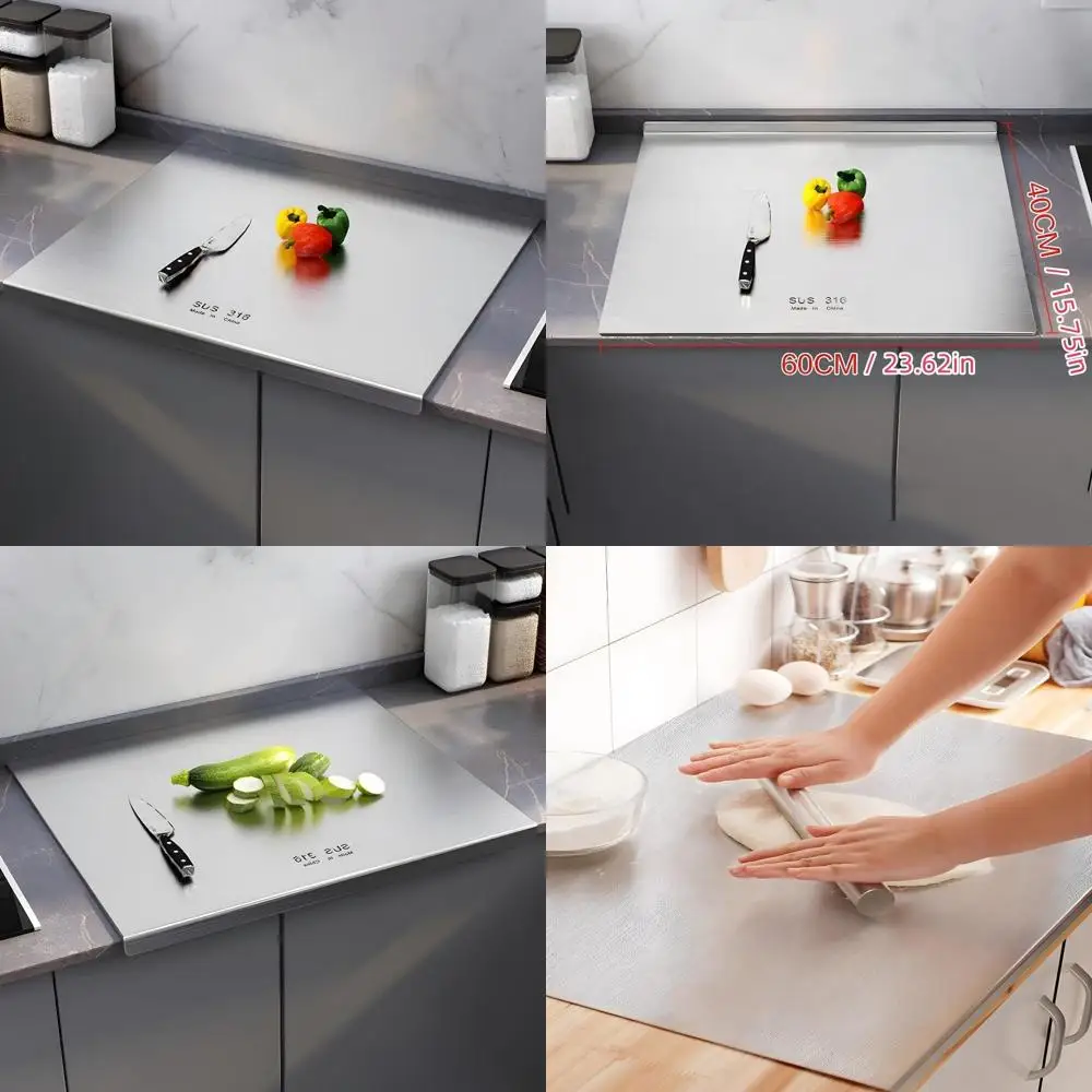 

Разделочная доска из нержавеющей стали для кухни, большой размер для мяса, овощей, фруктов и сыра (23,62x15,75 дюйма)