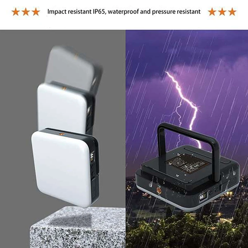 Rechargeable Outdoor Camp Light Portable Hanging Waterproof Magnet Emergency Light - Light Green