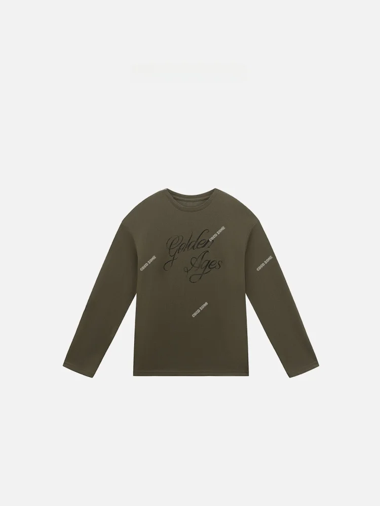 

Spring Summer Printed Long Sve round Ne T-irt Women's Faionable Casual Cotton Polyester Blend Comfortable Top