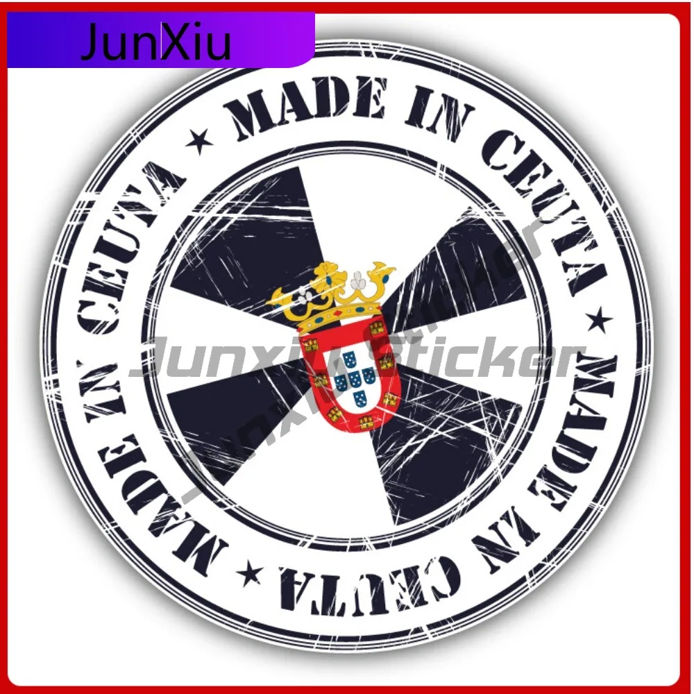

Made In Ceuta Grunge Flag Stamp Car Decal Bumper Stickers Funny Style Car Use For Helmet Side Decorati Vehicle Exterior Decor