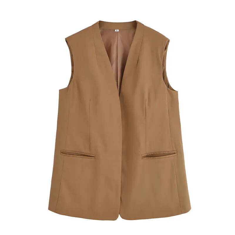 

Брюки с высокой талией, женские свободные брюки V-Ne, жилет из смешанного волокна, осенний новый комплект Sle Faion, костюм из двух предметов