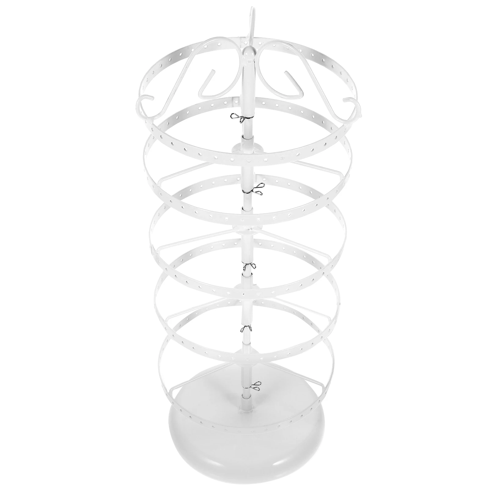

Five Layer Jewelry Rack 360 Degree Rotating Iron Stand Black 220 Holes Earring Holder Organizer Storage Display High Capacity