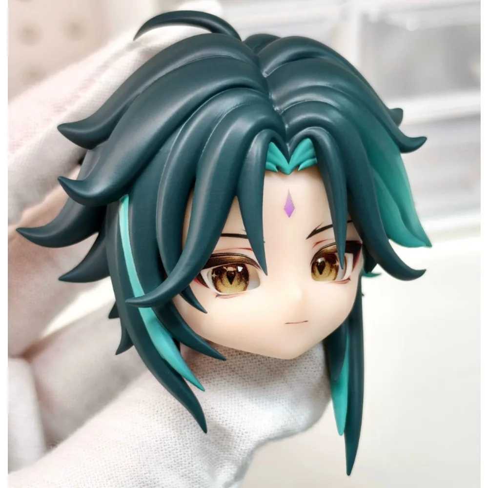 Xiao Ob11 Doll Head Handmade Faceplates Hair 1/12 Bjd Doll Wig Customized Product Anime Game Cosplay Toy Accessories