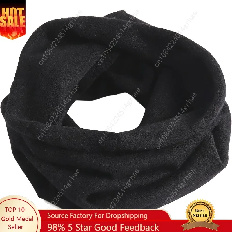 

100% Cashmere Knitted Loop Scarf Warmer Cold Weather Neck Gaiter Soft Chunky Scarf for Men and Women