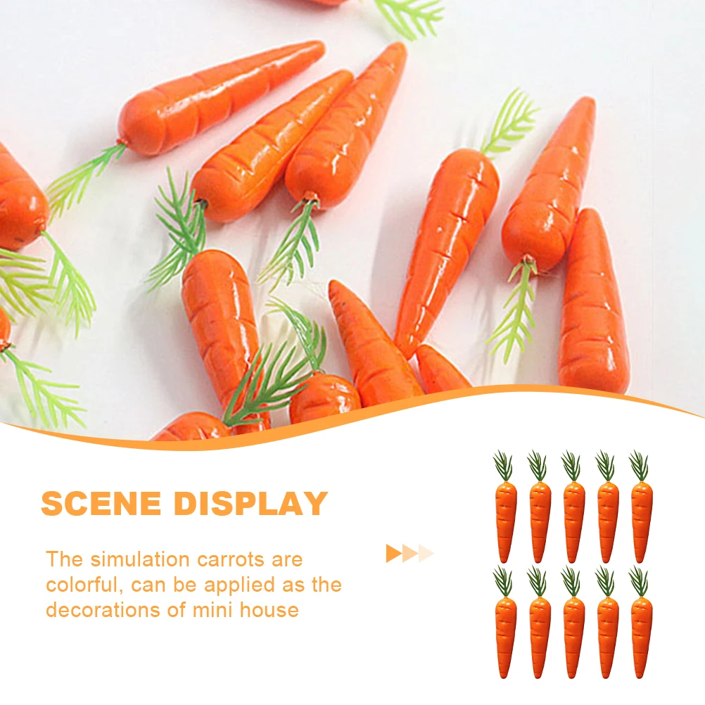 

10 Pcs Artificial Carrot Garden Decorations Mini Carrots Simulated Cake Simulation Vegetables Foam Miniature
