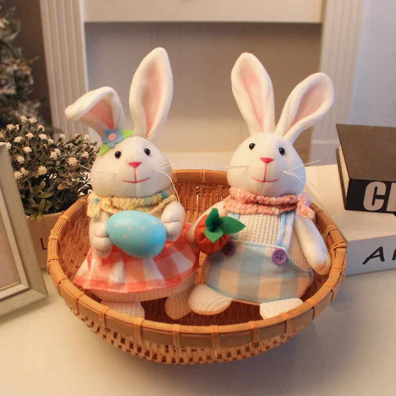 Fabricants en gros nouveaux produits transfrontaliers pâques lapin lumineux poupée ornement œuf de résurrection tissu radis ornement
