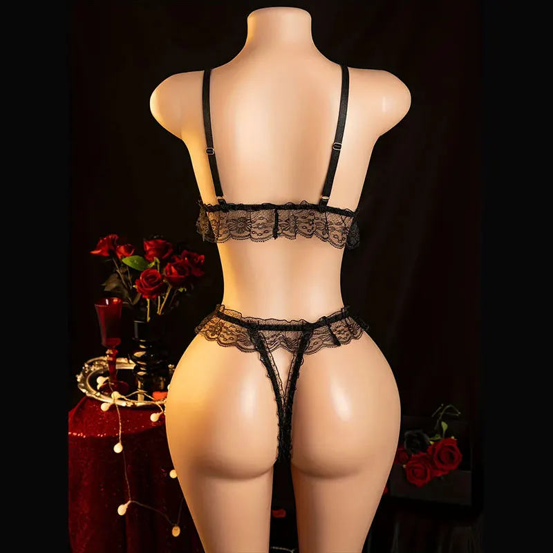 With Pearls Bra And Thong Hot Crotchless Erotic Lingerie For Adult Woman body Set Sexy Accessories Couple Toys night Underwear - Image 3