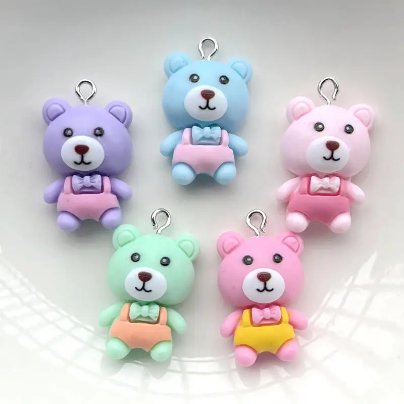 Lovely bear amulet making jewelry diy earrings bracelet pendant scrapbook accessories found mobile phone flat back 10pcs/lot