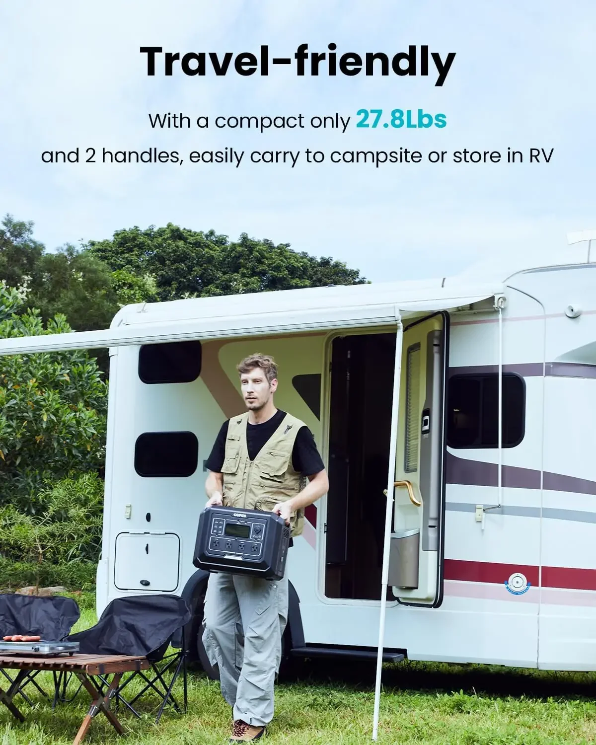 [XMSJ-مخزون محدود، اشتر الآن! ]1 محطة طاقة محمولة 2000 وات (ذروة 4500 وات)، مولد بطارية LiFePO4 بقدرة 1024 وات في الساعة مع شحن تيار متردد بقدرة 1400 وات