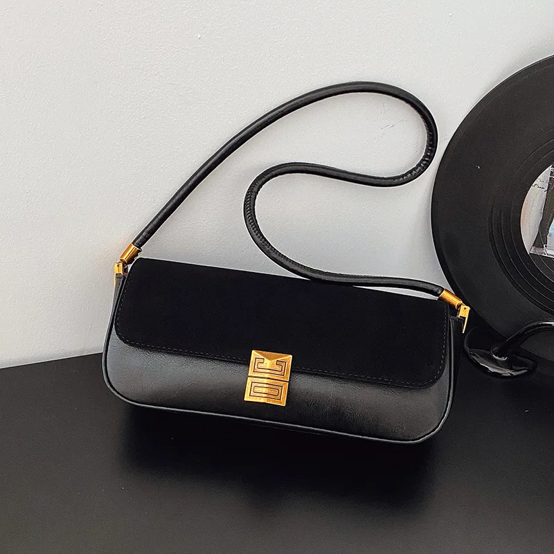 

Vintage Baguette Bag for Women, Underarm Crossbody Shoulder Purse, Niche Designer Inspired, Fall Winter Minimalist Leather​​