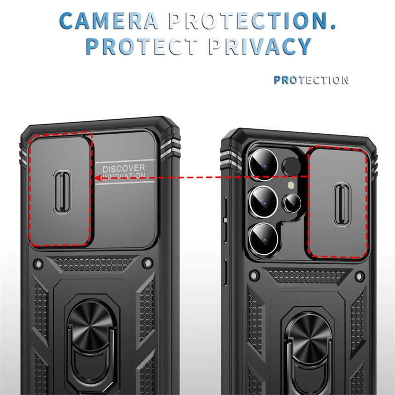 Funda Blindada de Alta Resistencia para Samsung Galaxy S25 S24 S23 S22 S21 Ultra S20 FE Plus Note 20 Ultra con Anillo y Protección de Cámara 4