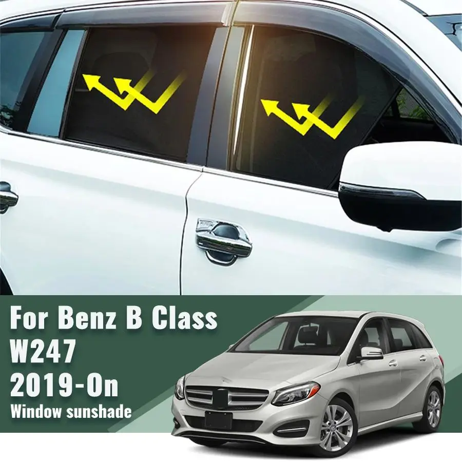 For Mercedes Benz B Class W247 2019-2023 2024 Car Sunshade Shield Front Windshield Curtain Cover Rear Side Baby Window Sun Shade