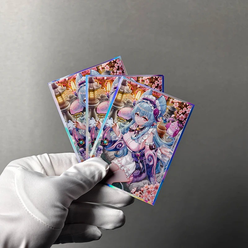 60pcs/set Genshin Impact Yumemizuki Mizuki Flash Card Sleeve Anime Game Collection Card Protective Cover Gift Toy 67*92mm