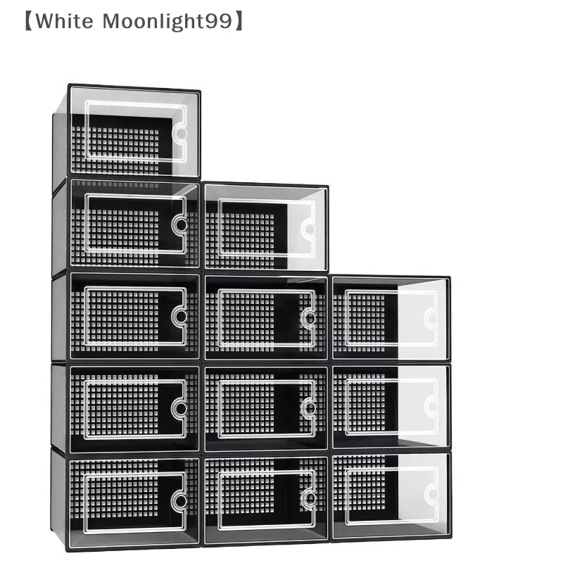 〔White〕Shoe Box Organizer, Clear Stackable Plastic Storage For Sneakers, Dust-Proof Design To Keep Shoes Visible & Protected