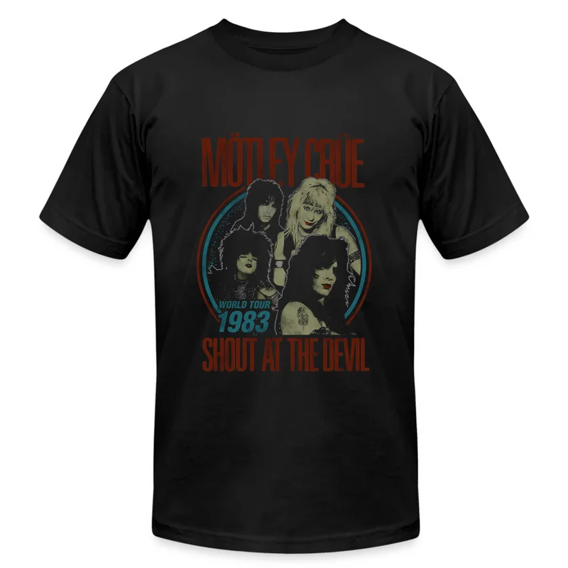 

2024 Men T Shirt Casual Motleys Crue Shout At The Devil T-shirt Graphic Summer Short Sleeves 100% Cotton S-3XL