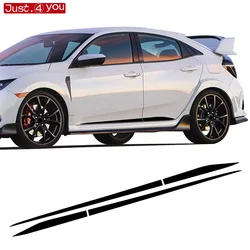 2PCS CAR SIDE BODY STICKER for Honda Civic FC1 FC2 FC5 FK4 FK7 FK8 ROCKER PANEL STRIPES DECALS ACCESSORIES