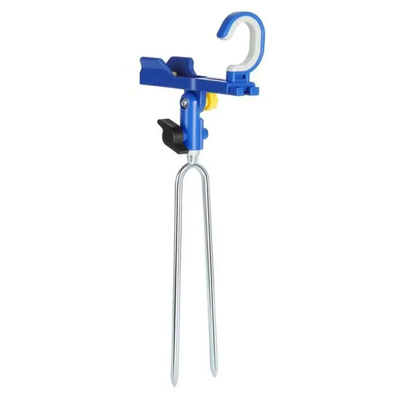 A64T-Adjustable Hook Type Fishing Rod Ground Support, Portable Sea Rod Holder Stand For Outdoor Shore Bank Fishing