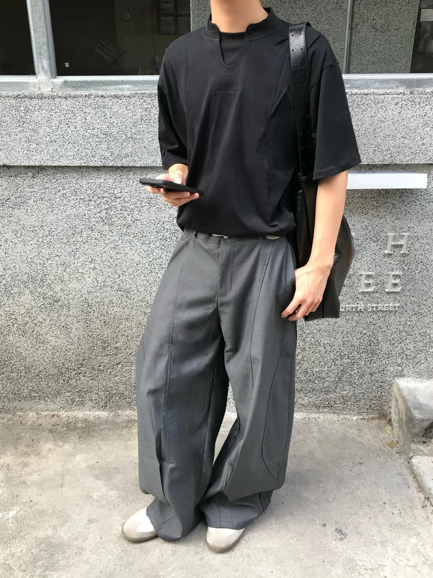 

Мужские летние брюки в американском ретро-стиле, свободные, с широкими штанинами, с высокой талией, для молодых мужчин, лето 2025