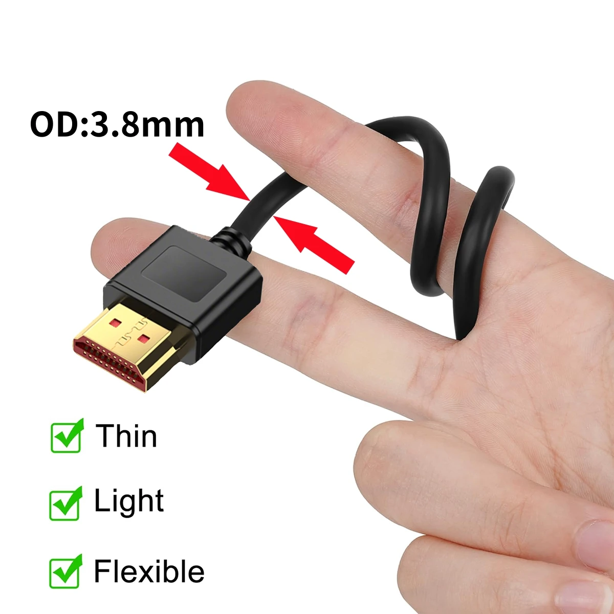 90 องศาขึ้น/ลง/ซ้าย/ขวามุม HDMI 2.1 สาย 8K60Hz 4K144Hz 2K240Hz 48Gbps ความเร็วสูงสําหรับ PC GAMING Monitor HDTV