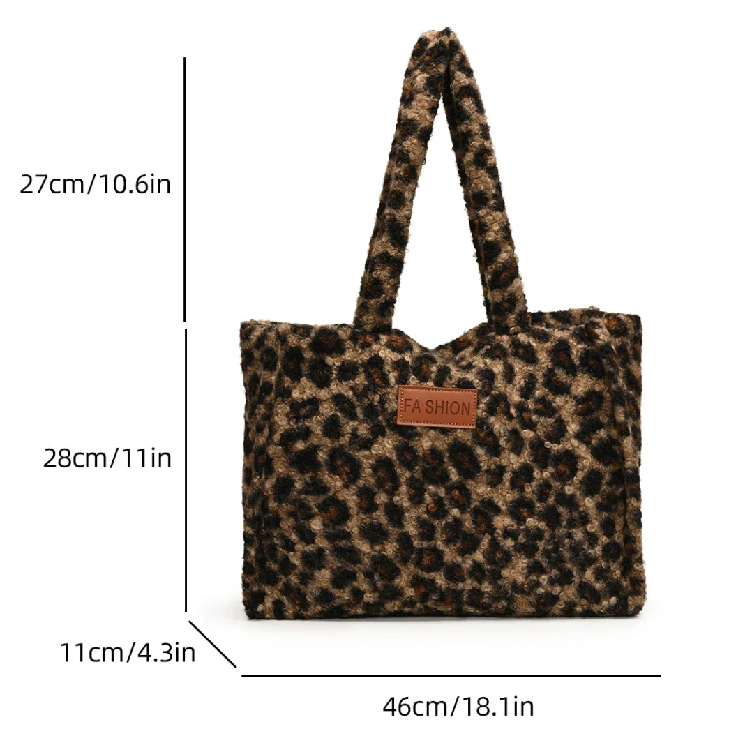 Bolsos de hombro informales de felpa para mujer, bolso de piel sintética de diseñador, bolso de mano de gran capacidad, bolso de compras cálido para invierno 2024, ocio