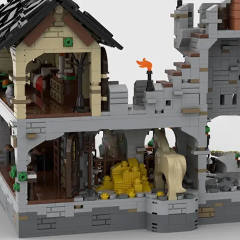 MOC-124794 Building Blocks Medieval Port Castle Assembly Toy Set Holiday Gift