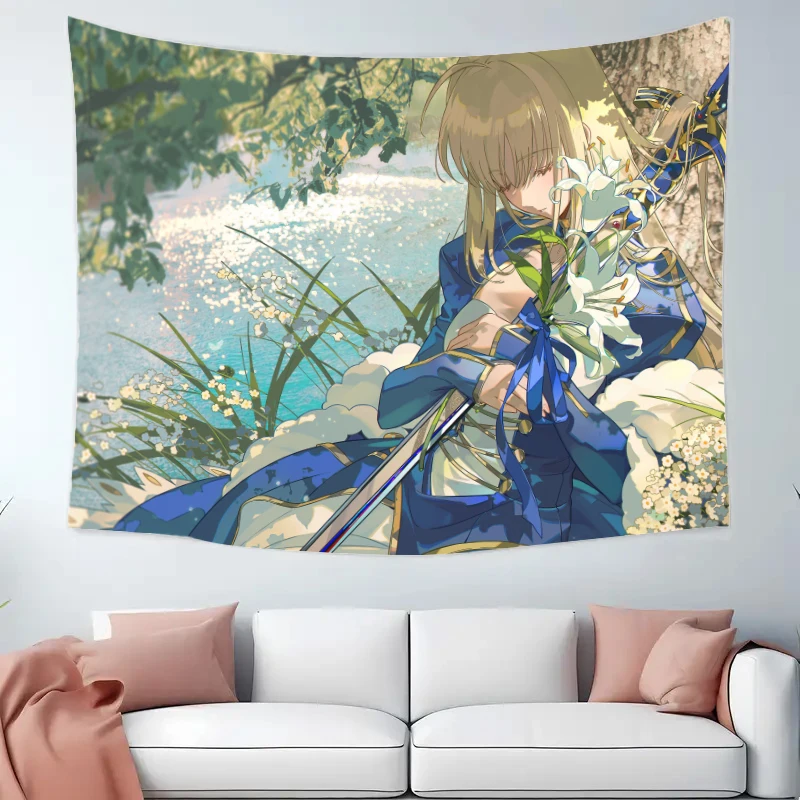 أنيمي مصير مطبوعة نسيج بطاقة التارو الهبي الجدار الشنق غرفة دافئة راية عنبر غرفة نوم الديكور الطرف الديكور