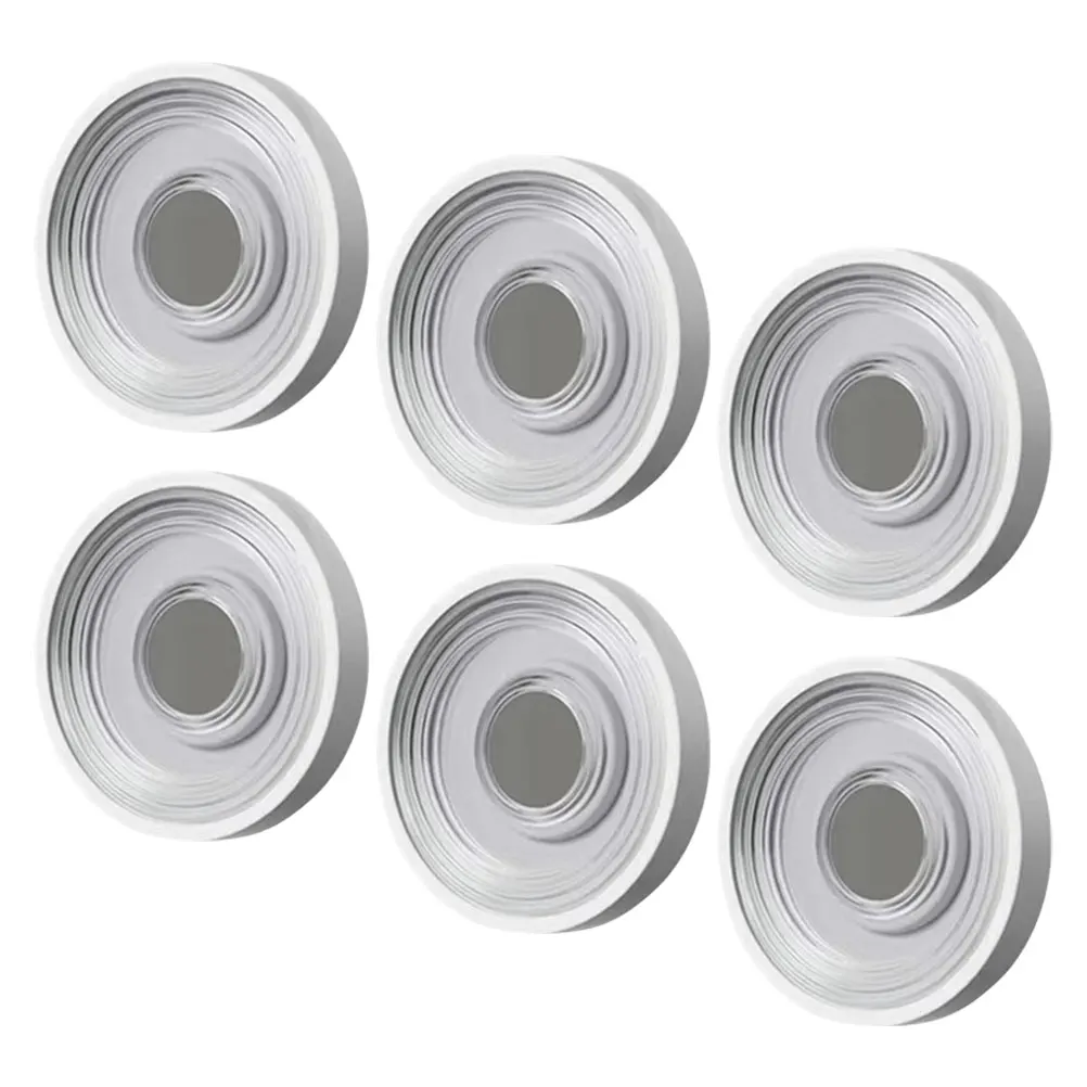 

6pcs Magnetic Remote Control Holder Crystal White Wall Mount AC Organizer Reusable Adhesive Punch Free Storage