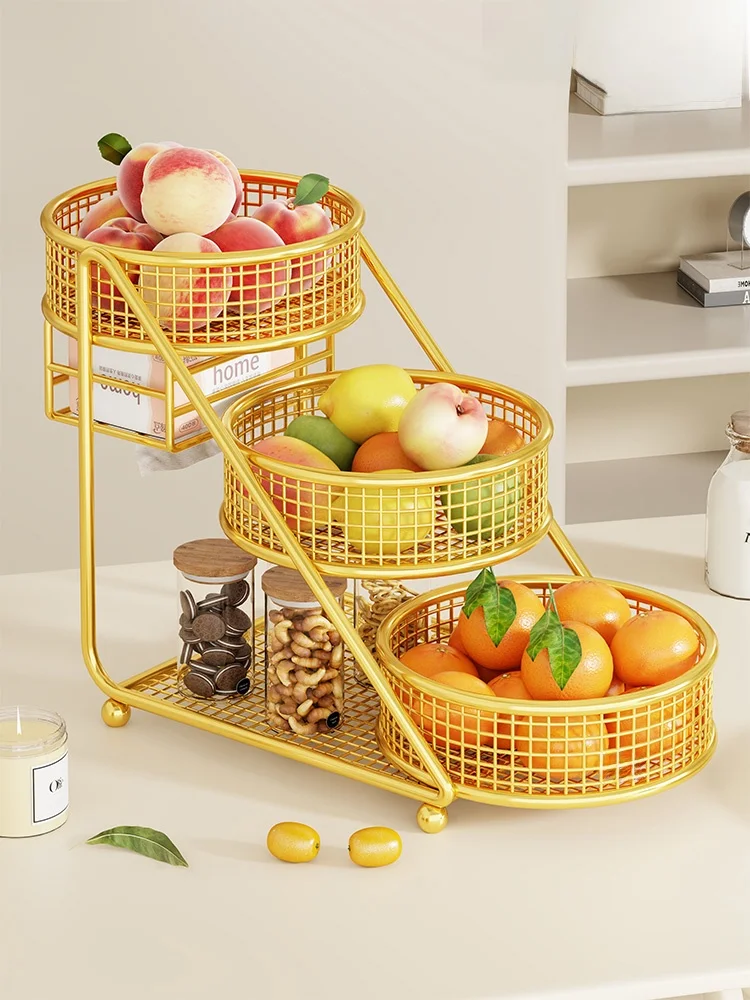 

Многоярусная фруктовница в скандинавском стиле для гостиной, декоративная металлическая корзина для фруктов, тарелка для закусок