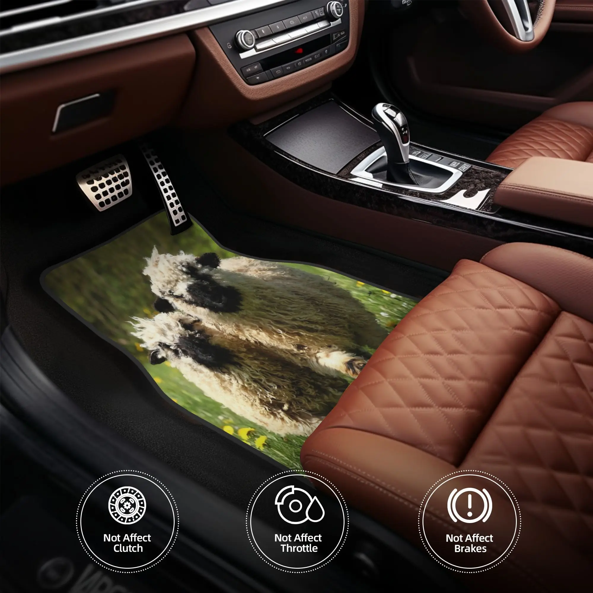4pcs Valais Black Nosed Sheep Car Floor Mats, Durable, Fit For Cars, Ideal Gift, Vehicle Interior Mats, Playful Design, Durable
