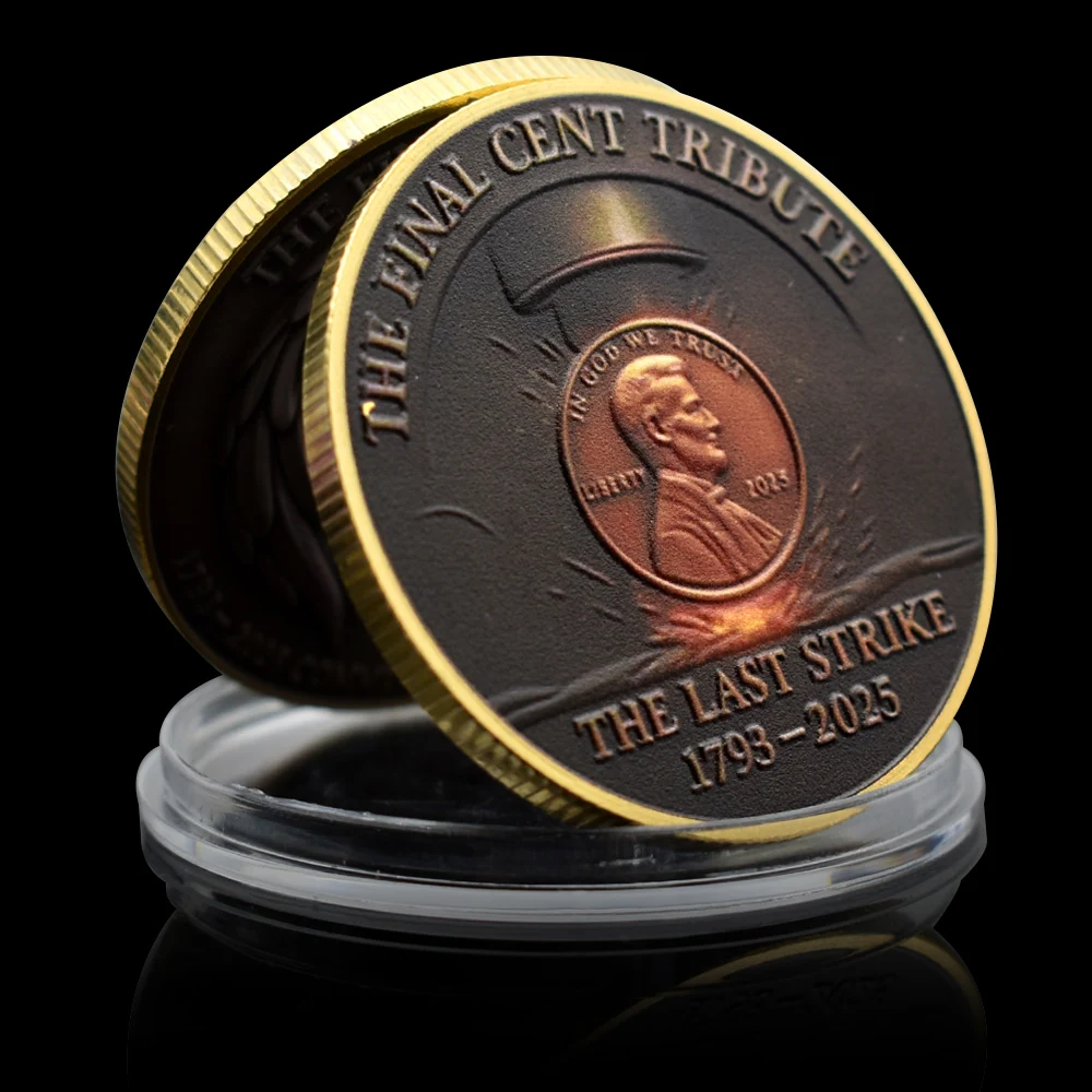 

Final Cent Tribute Coin RIP Penny 1793–2025 Last Strike Commemorative Memorial Collectible Challenge Coin Souvenir Gift