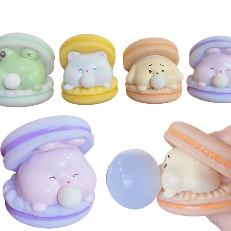Zachte bubbelburger macaron squeeze speelgoed veilig sensorisch spel angsthulpmiddel