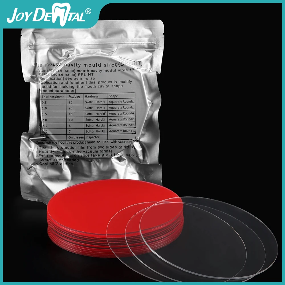 

10/15/20 pcs JOY DENTAL Dental Orthodontic Splint Retainer Vacuum Forming Sheet Soft and Hard 1.0/1.5/2.0mm Plastic Material