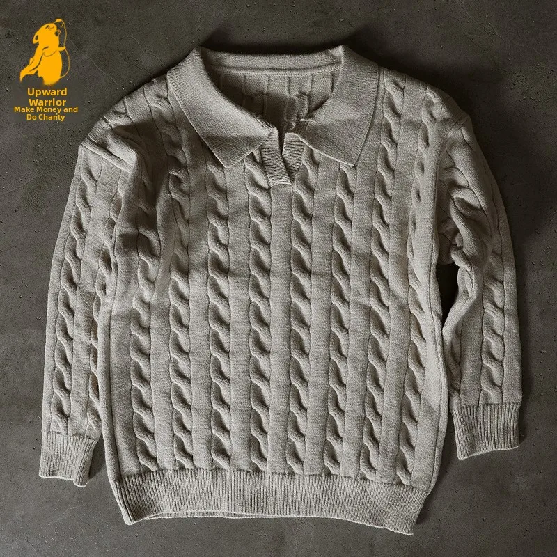 Charity Knitted  Neck Long Sleeve Sweater Couple Casual Style Thickened Warmth Suitable for Daily Wear Other Material100%