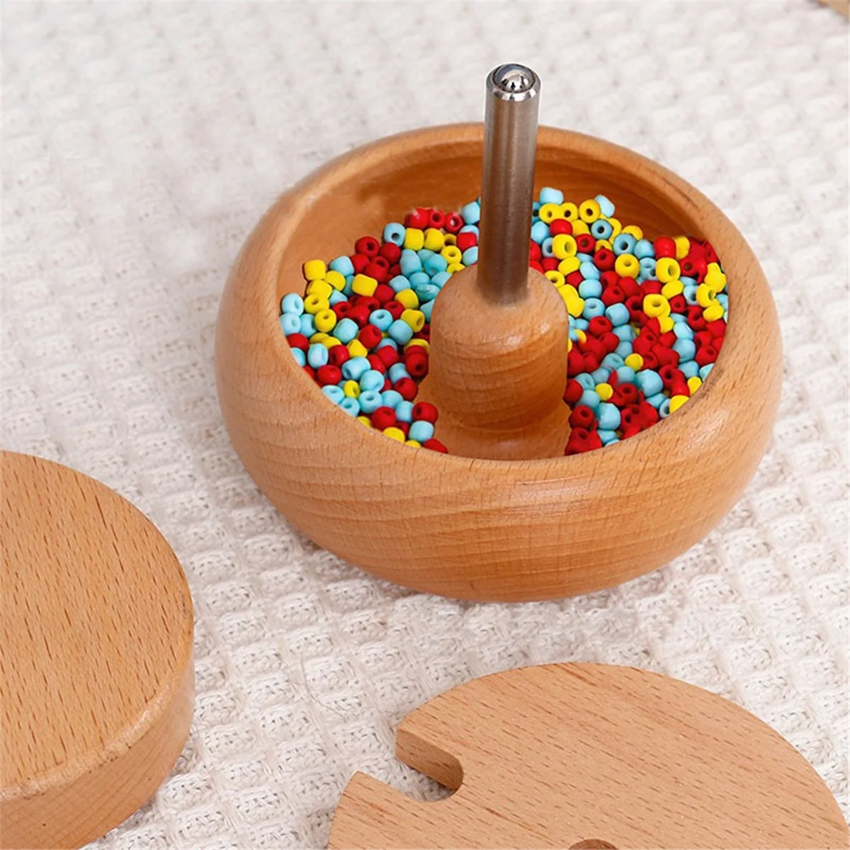 

Wooden Bead Spinner String Seed Beads Quickly Beading Bowl Loader Kit DIY Jewelry Making for CAU30t Seed Beading SuppliesHUG