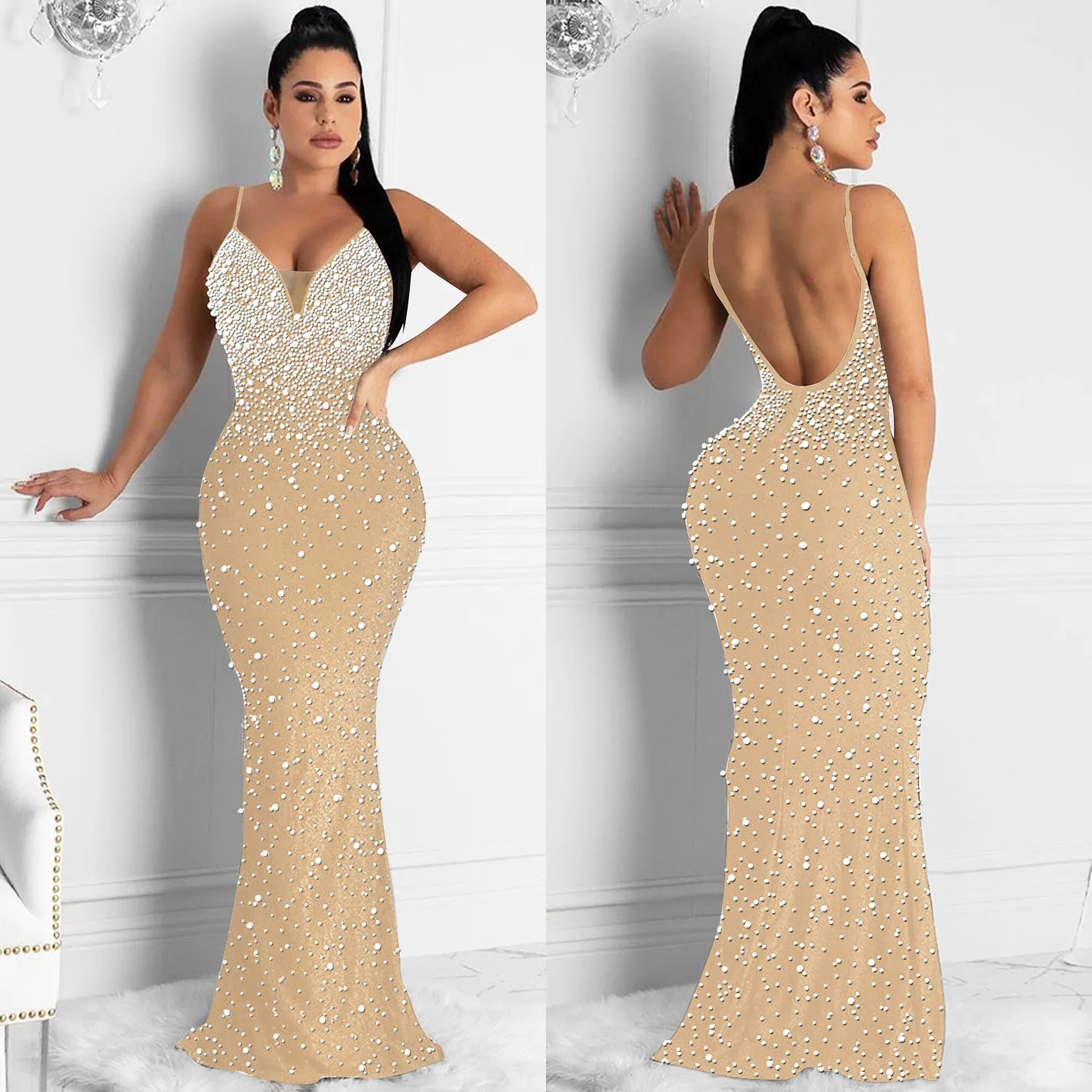 Bal Trouwjurk Jurken Prom Bruids Met Staart, Strass Kristallen Parels Backless Bruiloft Avond Prom Jurk Baljurk Luxe Jurk