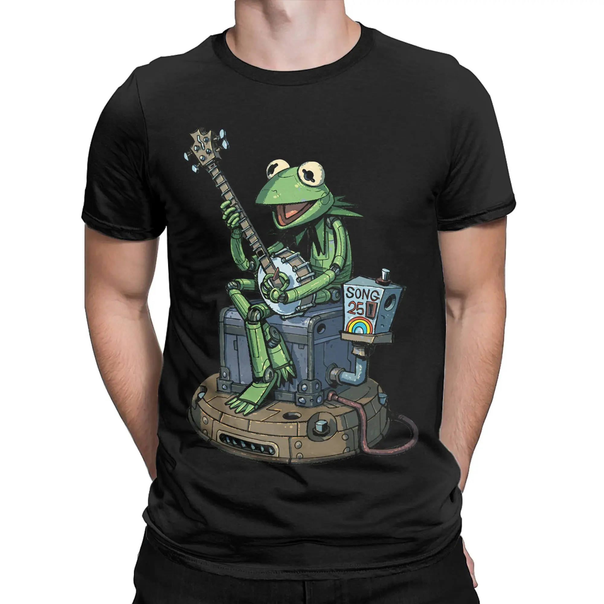 Robot Connection The Muppets T Shirts for Men Cotton Vintage T-Shirts Crew Neck Kermit The Frog Tee Shirt Short Sleeve Tops 6XL