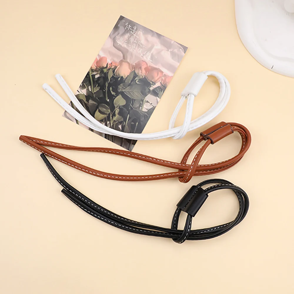 DIY Handmade Drawstring Bucket Shoulder Bag Straps 1Set PU Leather Bag Rope Handles For Woven Backpack Beam Pocket Accessories