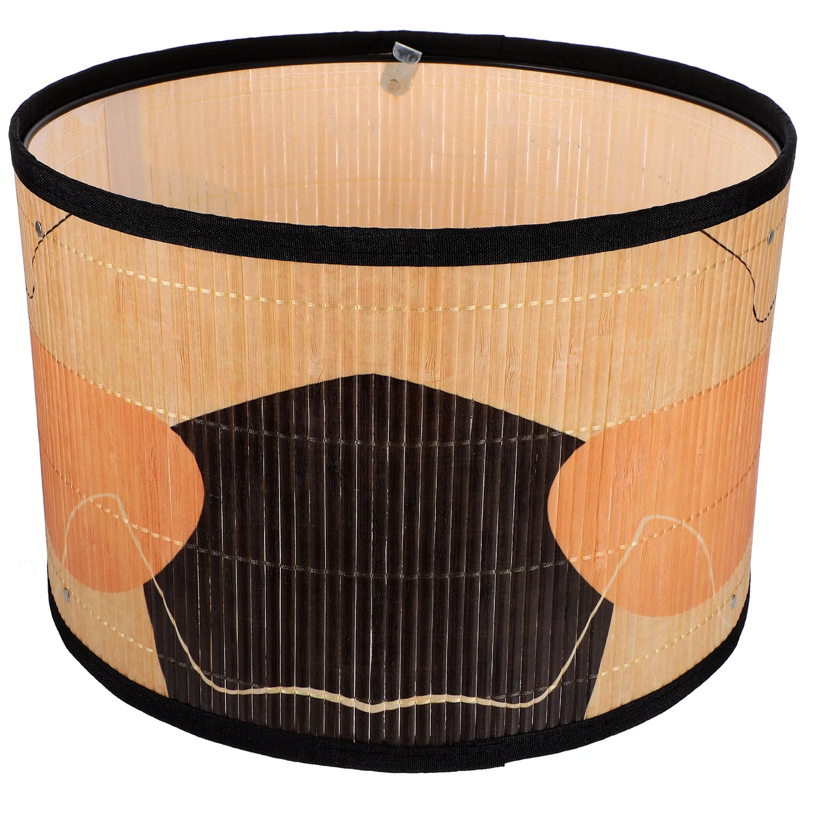 

Home Decoration Bohemian Style Bamboo Printed Irregular Round Chandelier Lampshade Hanging Shades Cylinder Boho