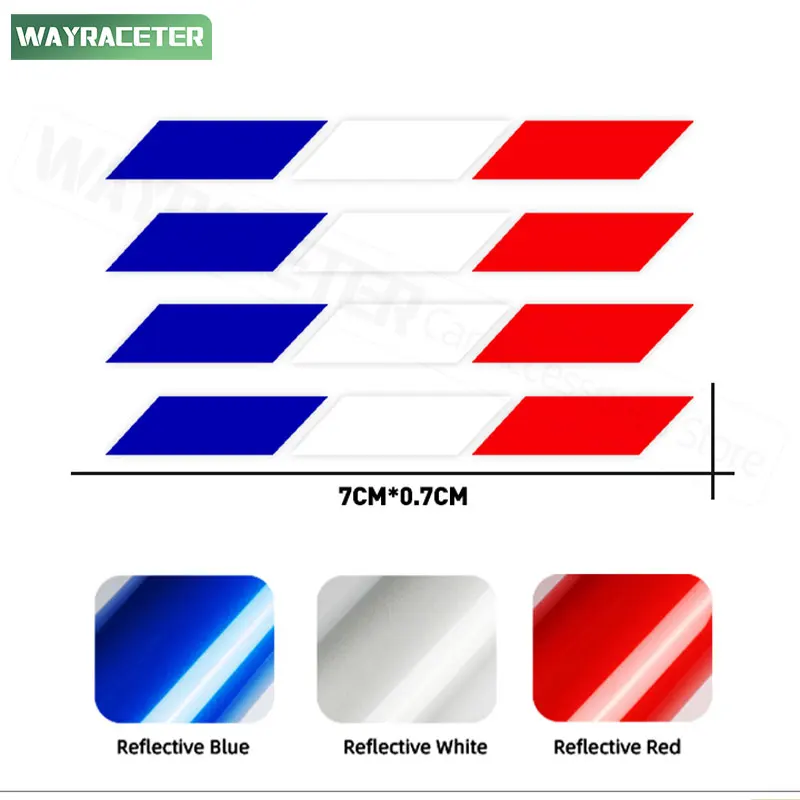 4 قطعة العلم الفرنسي العاكس الفينيل مرآة الرؤية الخلفية عمود الجسم لوحة القيادة ملصق لرينو ميجان كليو زوي أركانا سانديرو 2023