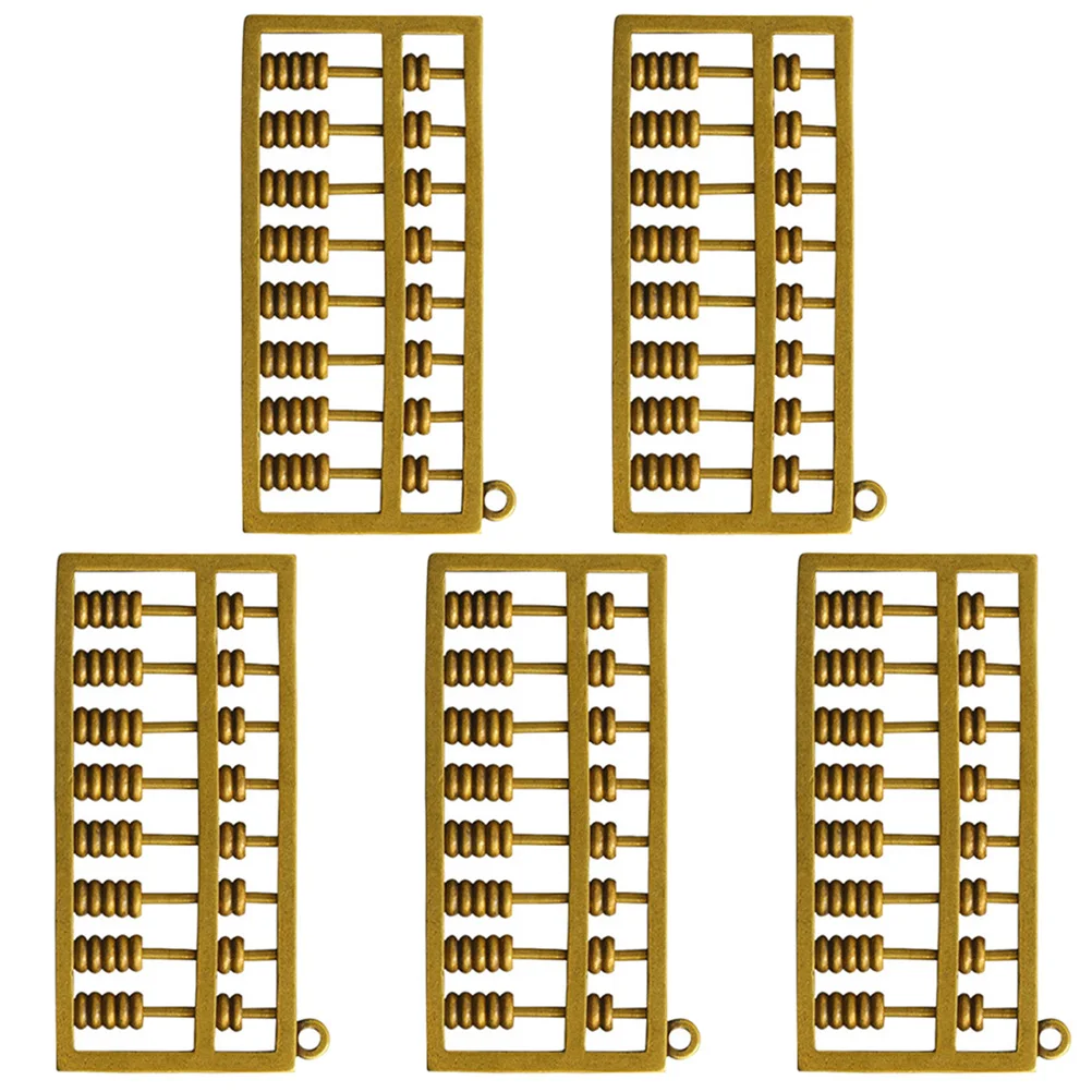 

5pcs Premium Eco Friendly Brass Abacus Pendant Keychain Decorative Accessory Handmade Ornament For Bag Jewelry Component
