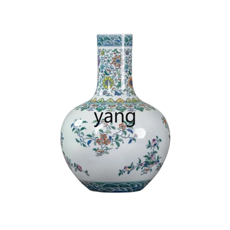 

L'm'm Vintage Porcelain Bottle Chinese Style More than Three Celestial Globe Vase Living Room Wine Cabinet Porcelain Decoration