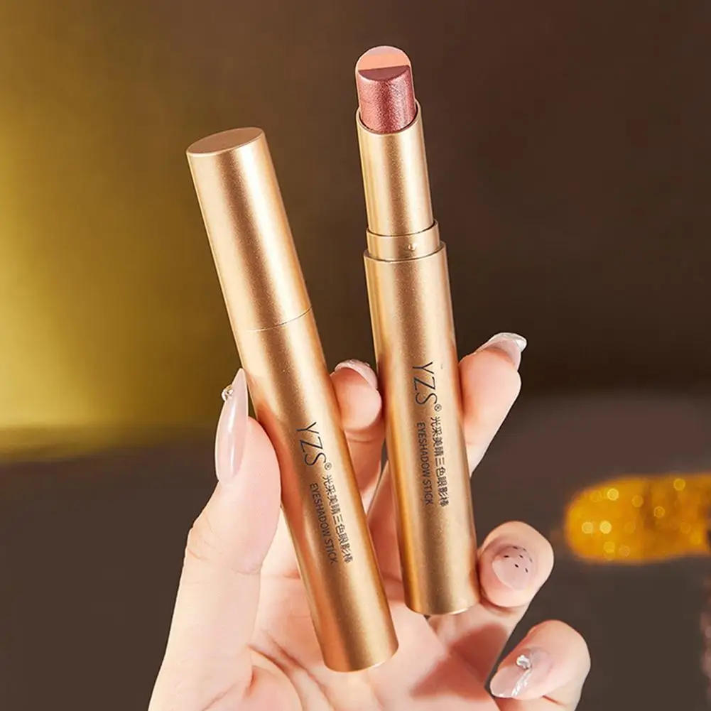 Glitter Eyeshadow Stick Three-Color Contouring Eyeshadow Makeup Eyeshadow Crayon Eyeshadow Pencil Eye Shimmer Stick For Wom V8A5