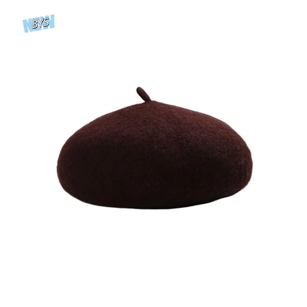 

Fashion Cloud Women Wool Berets Keep Warm Plush British Beanie Hat Korean Style Elastic Painter Caps Winter