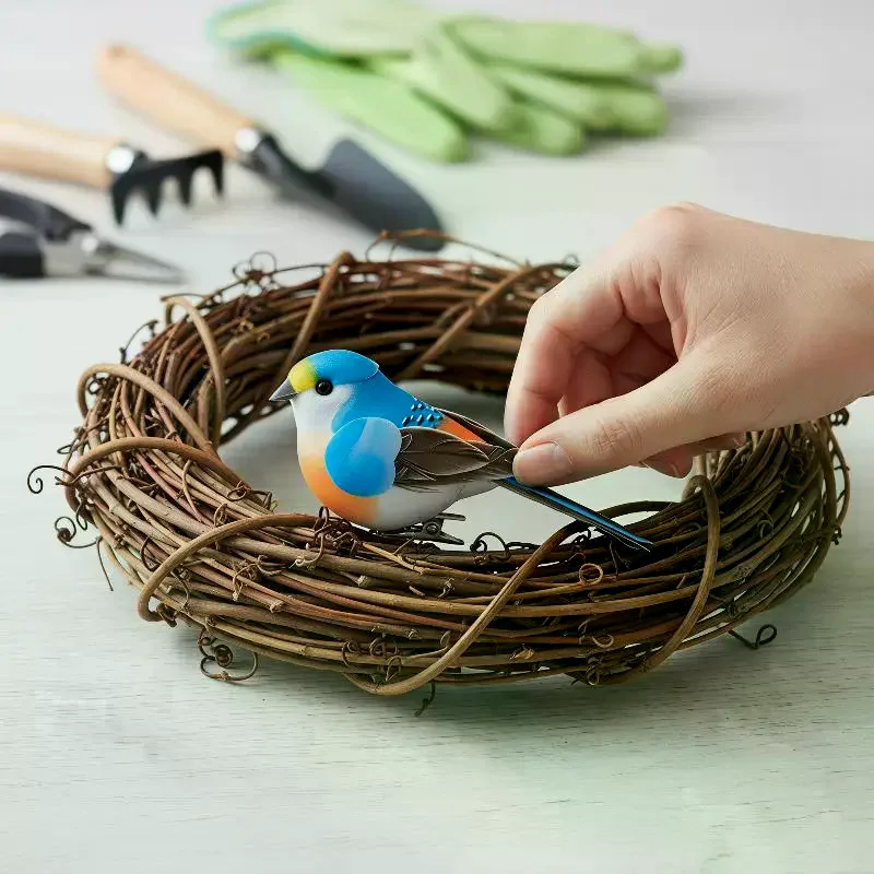 6Pcs Realistic Simulated Bird Ornaments Lifelike Waterproof Decor for Garden Yard Patio Home Baby Shower Party Decoration