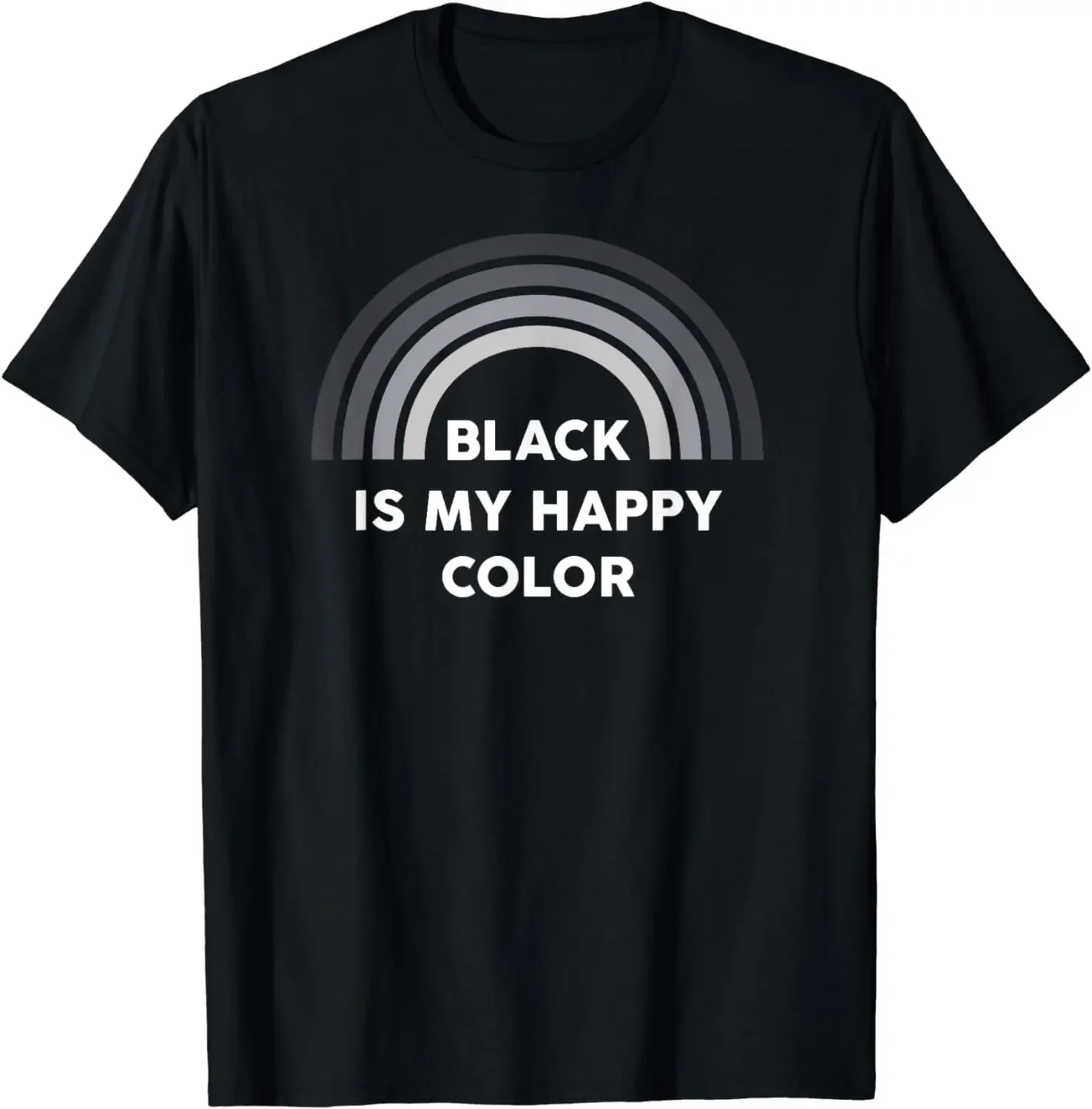

Ironic T-shirt Street Fashion Casual Couple Clothes T Shirt for Men Ropa Hombre Black Is My Happy Color Dark Humor T-Shirt